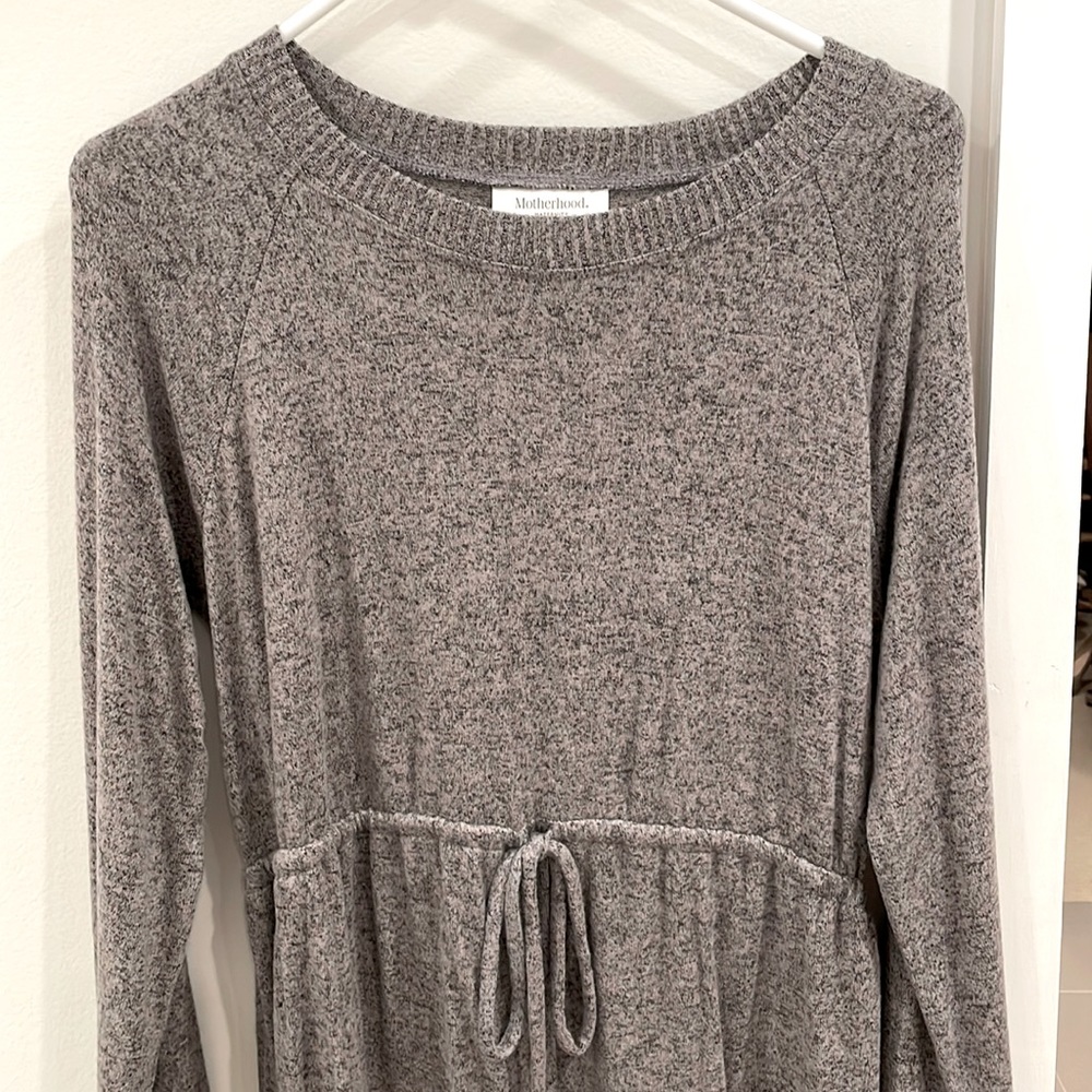 Motherhood Maternity tie waist sweater dress, size medium